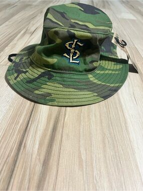 Sugar Land Skeeters 47 Brand Camo Bucket Hat with Blue and Gold Logo